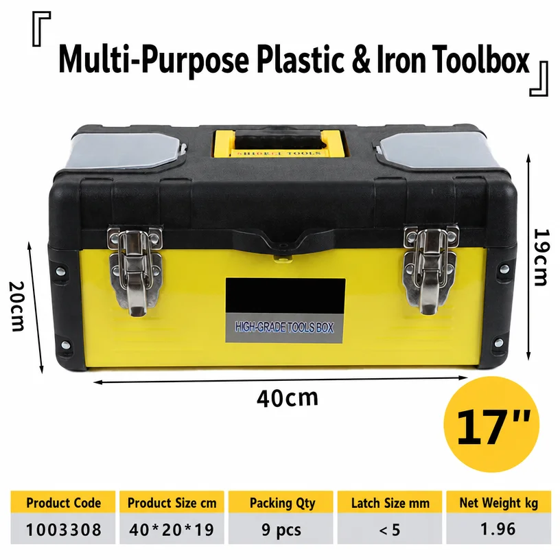 Portable Tool Box 3 Layer Large Capacity Multifunctional Hardware Tool Storage with Handle Plastic Stainless Steel