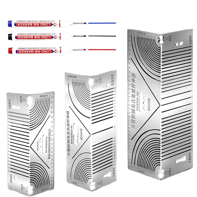 

【VALUE MONEY】Dual-Purpose For Pipe Tube Bending Angle And Arc Marking Tool 3Pack Metal Scribe Tool, Arc Scriber Metal Marking To