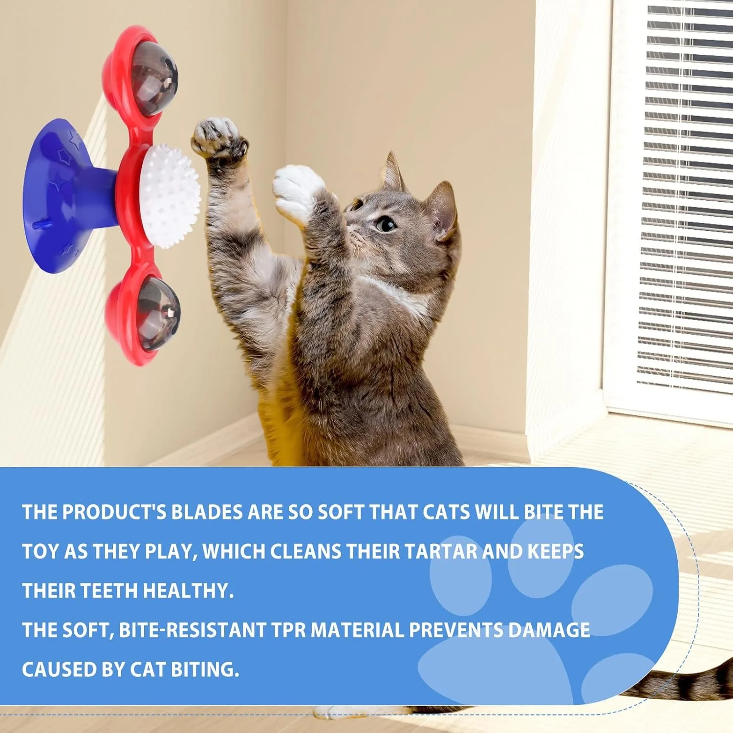 Interactive Cat Toy Windmill Pet Toys for Cats Puzzle Cat Game Toy with Whirligig Turntable for Kitten Brush Teeth Pet Supplies