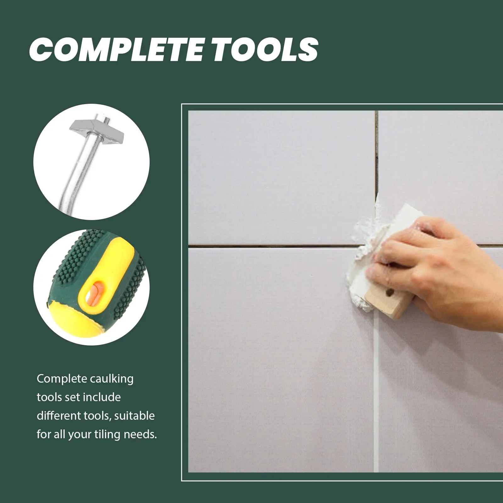 

9Pcs Caulking Tool Kit Steel Caulk Finishing Tools for Tile Grout Joint Floor Caulk Pressing Construction Tools