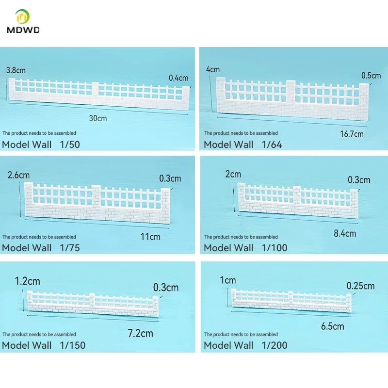 1 ピース/ロットミニチュアプラスチックフェンスモデルスケール 1:50-200 鉄道建物砂テーブルシーン材料ジオラマキット