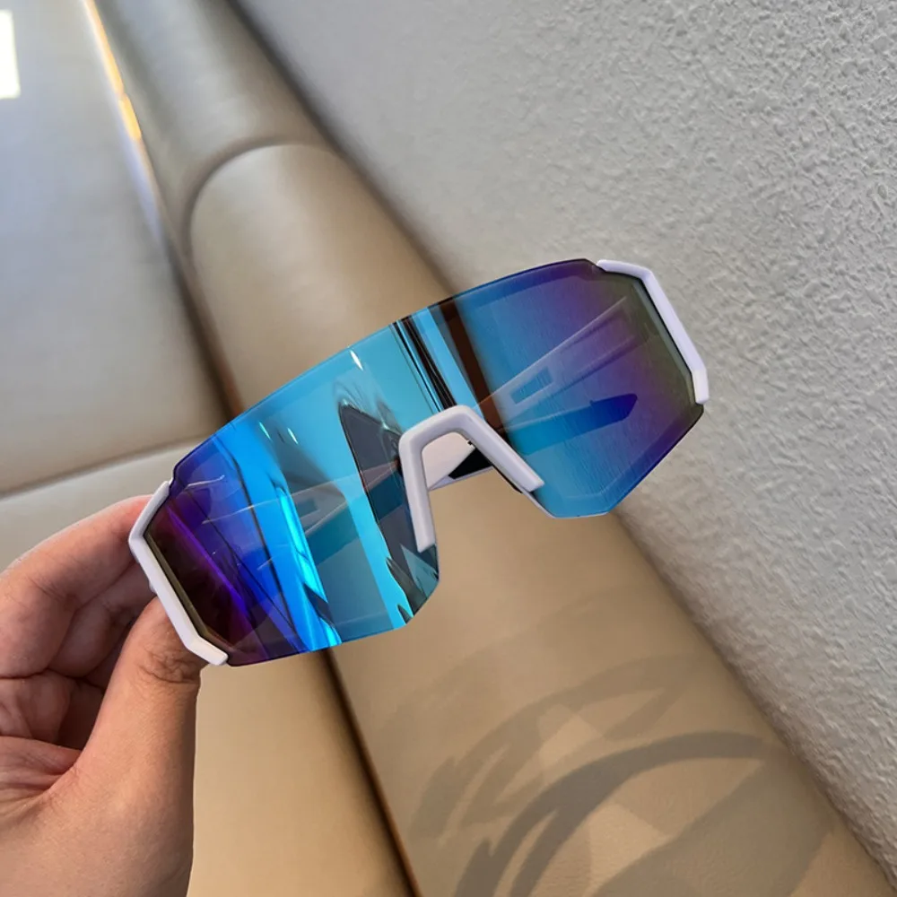 

УФ-пескозащитные велосипедные солнцезащитные очки с прозрачными антирадиационными линзами, спортивные очки на открытом воздухе, популярные ветрозащитные очки большого размера в стиле панк