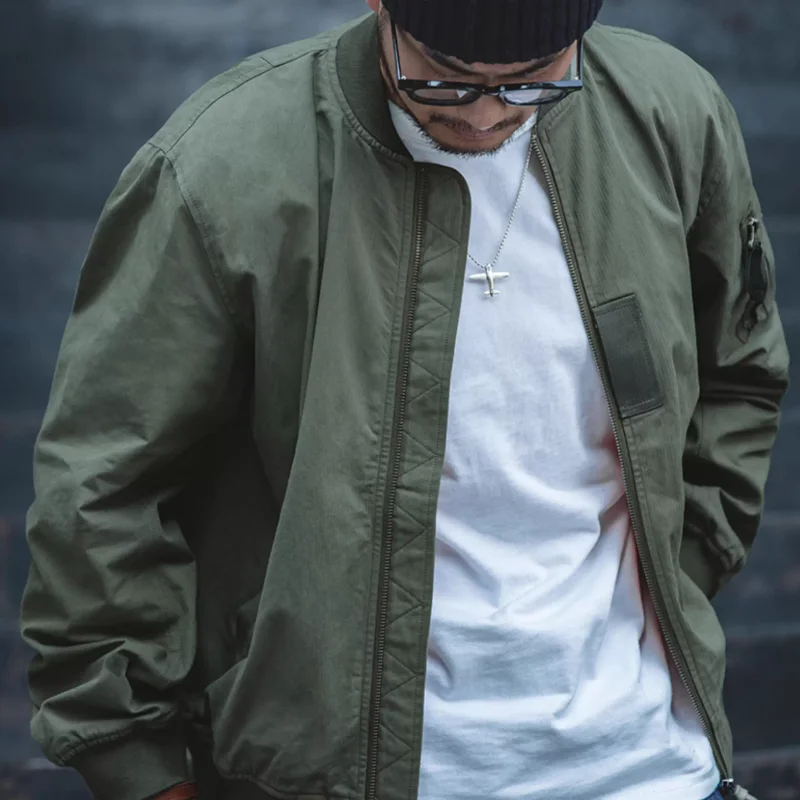American MA1 Air Force Pilot Bomber Jacket Short Jacket Casual Baseball Jacket Men's Autumn