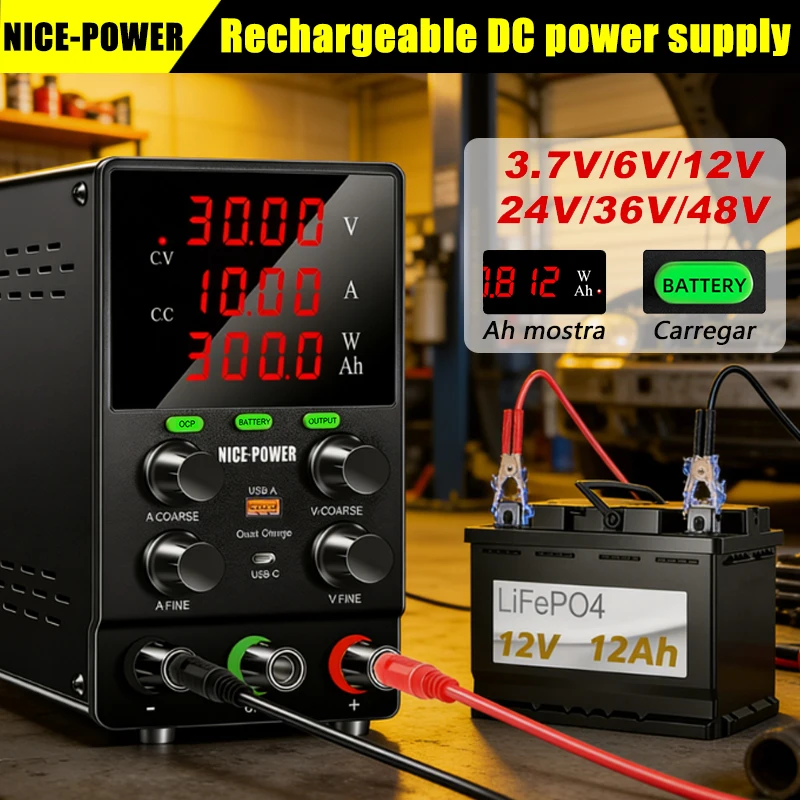 

Зарядное устройство NICE-POWER для аккумуляторов, источник питания постоянного тока 6В 12В 24В 48В 60В 72В, активация аккумуляторов, тестирование BMS, для зарядки автомобильных аккумуляторов