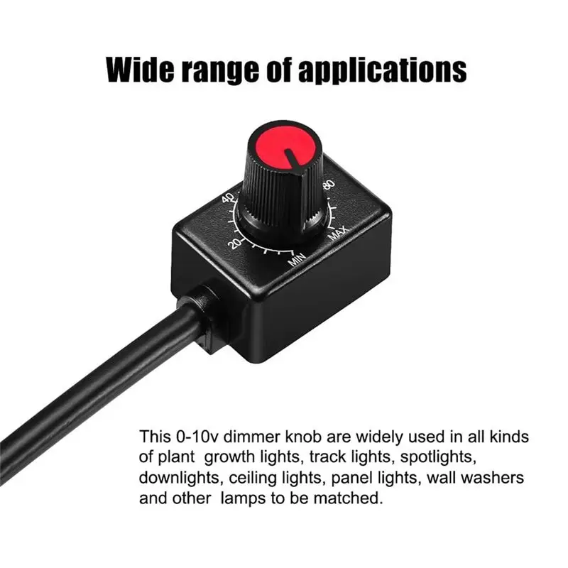 DC 0/1-10V Knob LED Dimmer,Low Voltage Passive Dimmer PWM Dimming For 0-10V Or 1-10V Dimmable Electronic LED Driver Durable 4Pcs