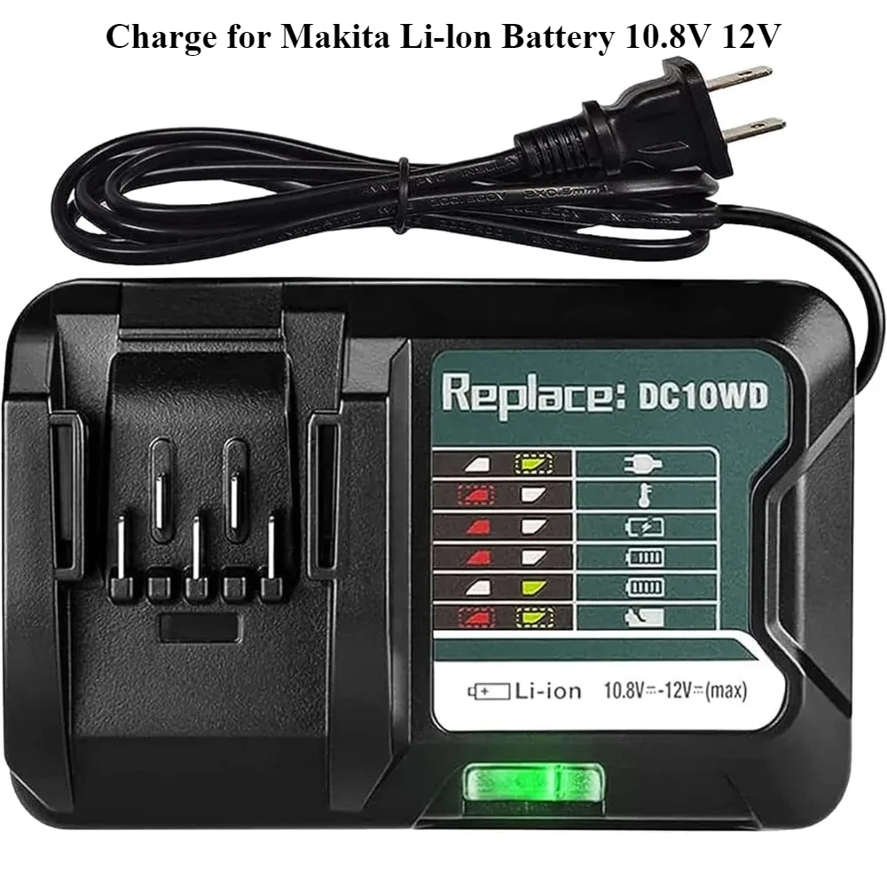 for MAKITA 12V Charger,Replace for MAKITA 10.8V 12V BL1016 BL1021B BL1041B FD05 DT03 RJ03Z SH02Z PH04Z Tool Battery Charger