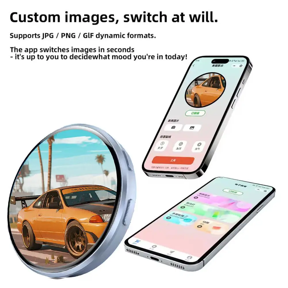 

Цифровой значок-пин с пиксельным экраном в стиле аниме, умный электронный значок для рюкзаков, крутой кнопочный дисплей, фото-именная табличка, электронный J1O6