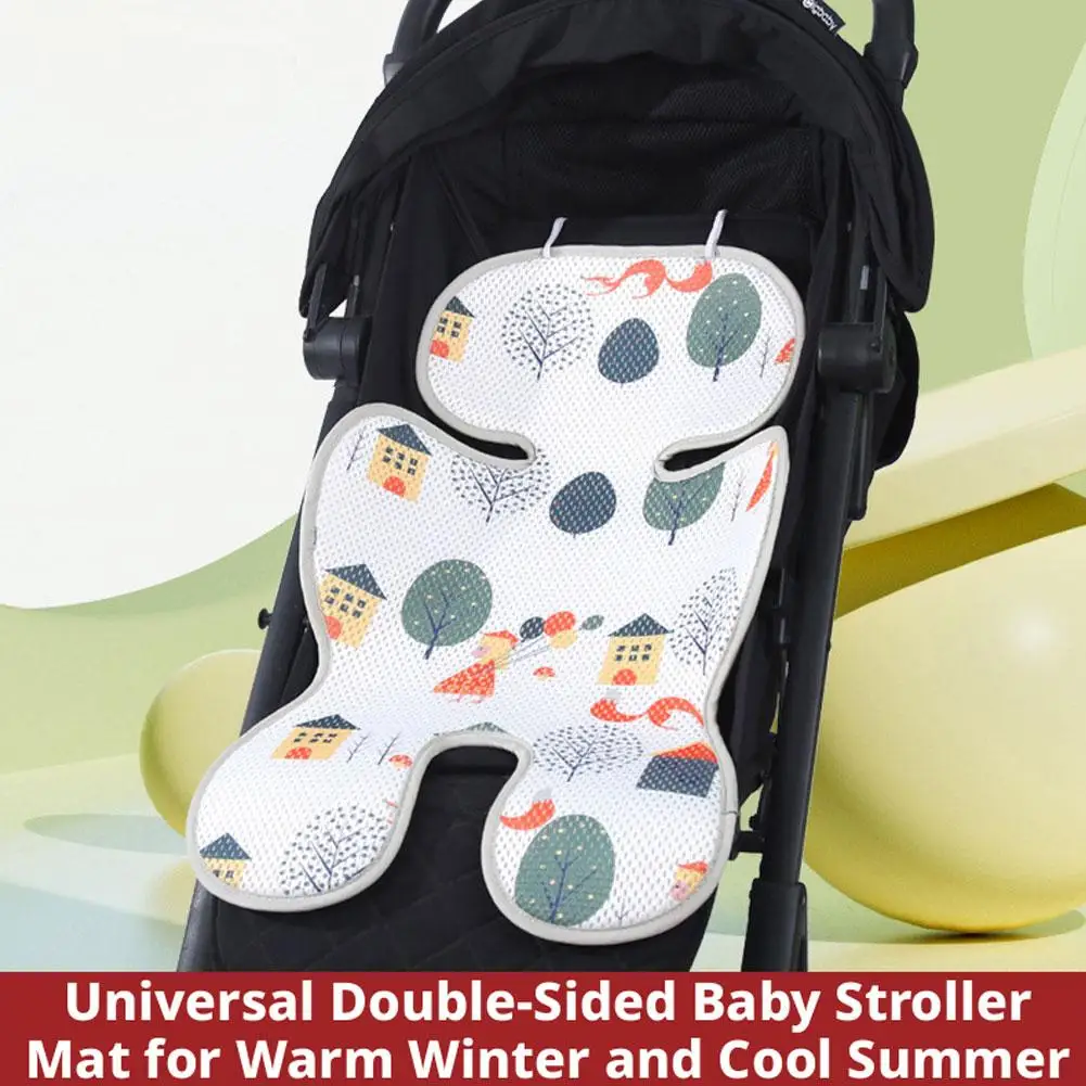Baby Stroller Seat Cushion Double Sided Thick Warm Infant Car Cart Mat Pad Universal Breathable Pram Pushchair Accessories - view 2