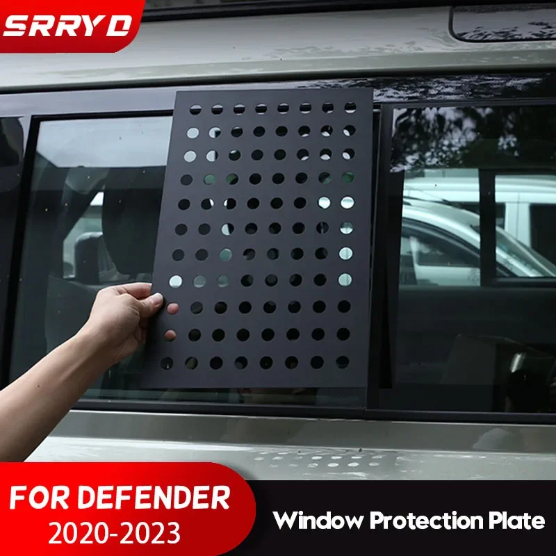 

For Land Rover Defender 110 2020-2022 Aluminum Alloy Black Car Side Window Protection Decorative Plate Car Interior Accessories