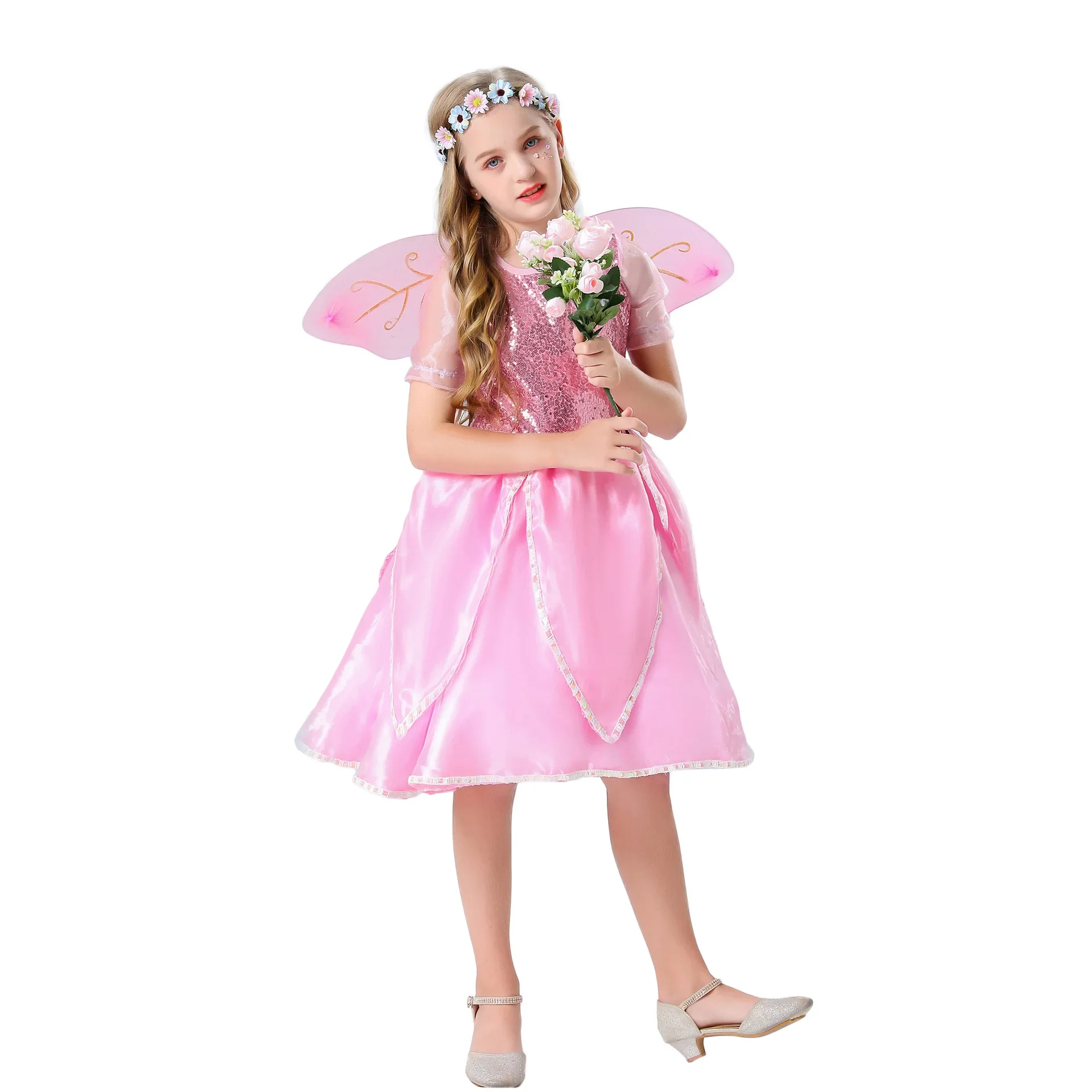 Vestido de pequeño ángel de Halloween Vestido de alas de hadas para niños