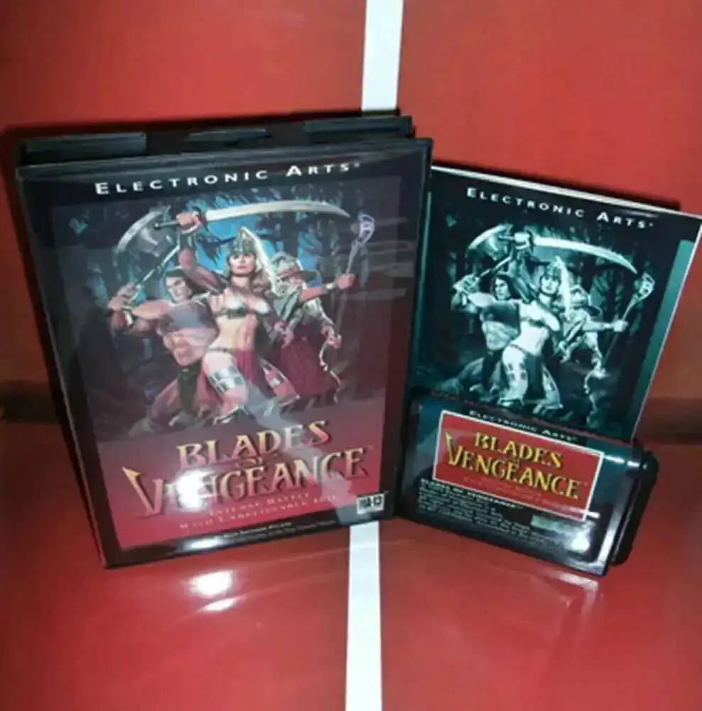 شفرات الانتقام مع صندوق وخرطوشة يدوية لنظام ألعاب Sega MD 16 بت