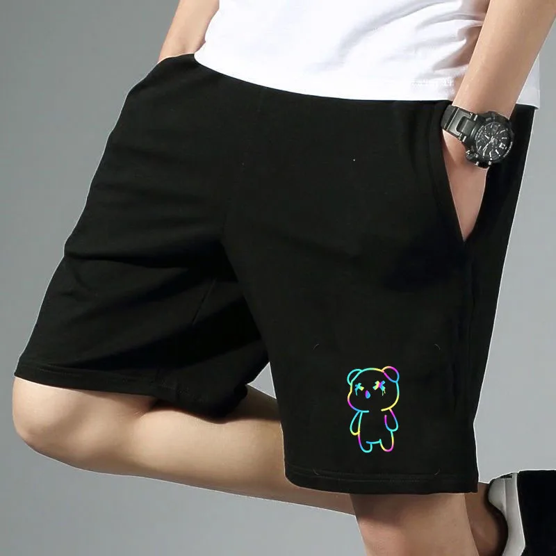 

Шорты для спортзала мужские повседневные хлопковые, спортивные штаны с принтом, летние короткие брюки, уличная одежда