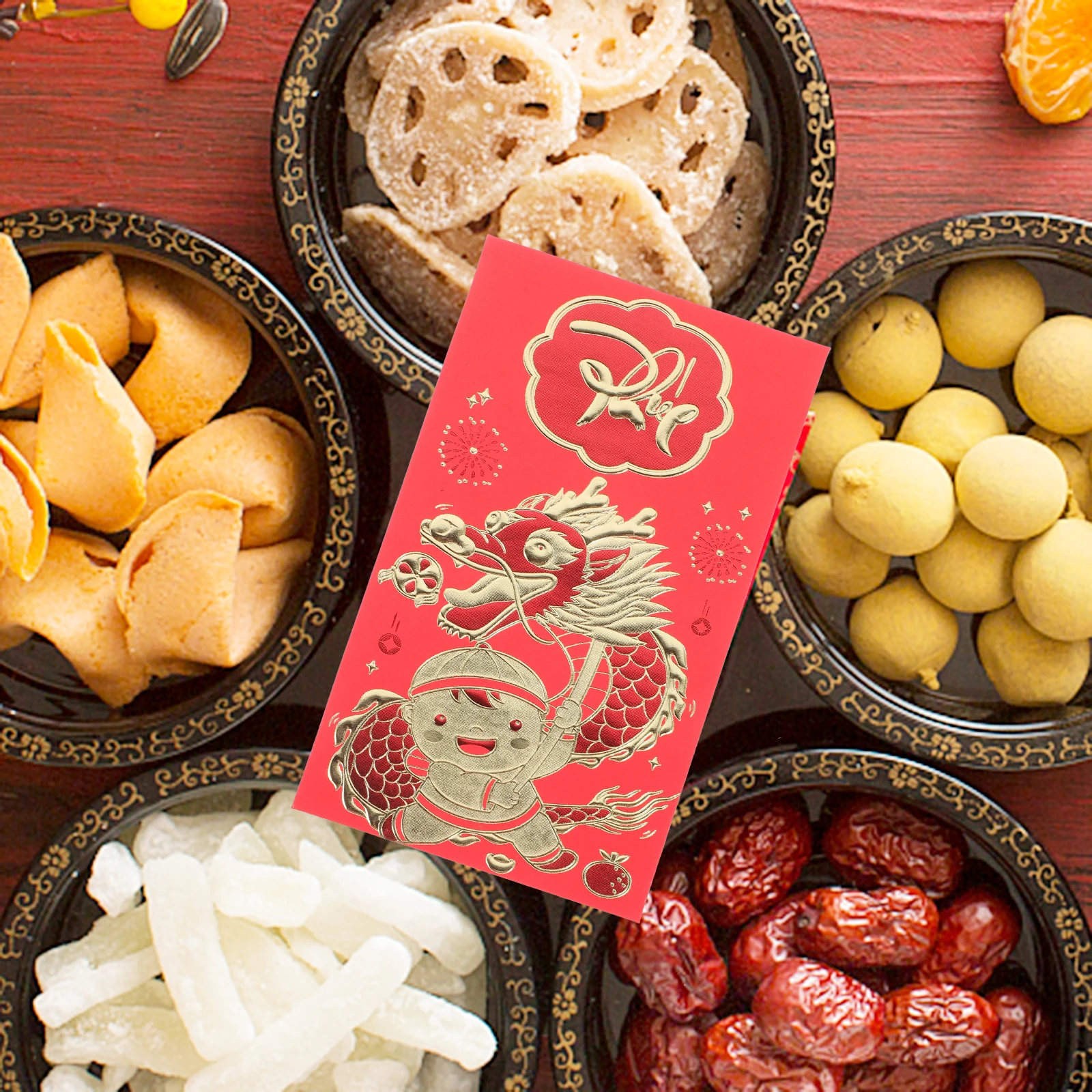 

6Pcs Elegant Red Pouches Chinese New Year Gift Envelopes Prosperity Pack for Celebrations