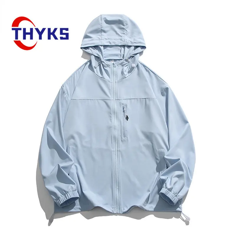 Spring Men Hiking Jacket Solid Color Sun Protection Suit Couple Breathable UV Resistant Lovers Hooded Cycling Climbing Jacket