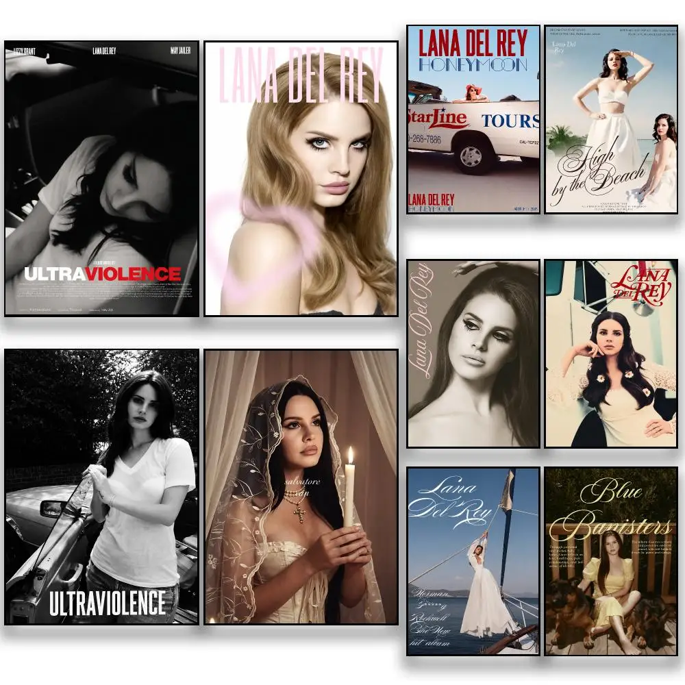 Affiche pop artistique HD amovible de la chanteuse L-Lana Del Rey, cadeau idéal pour chambre, salon, dortoir, bureau, salle de jeux, café, bars.