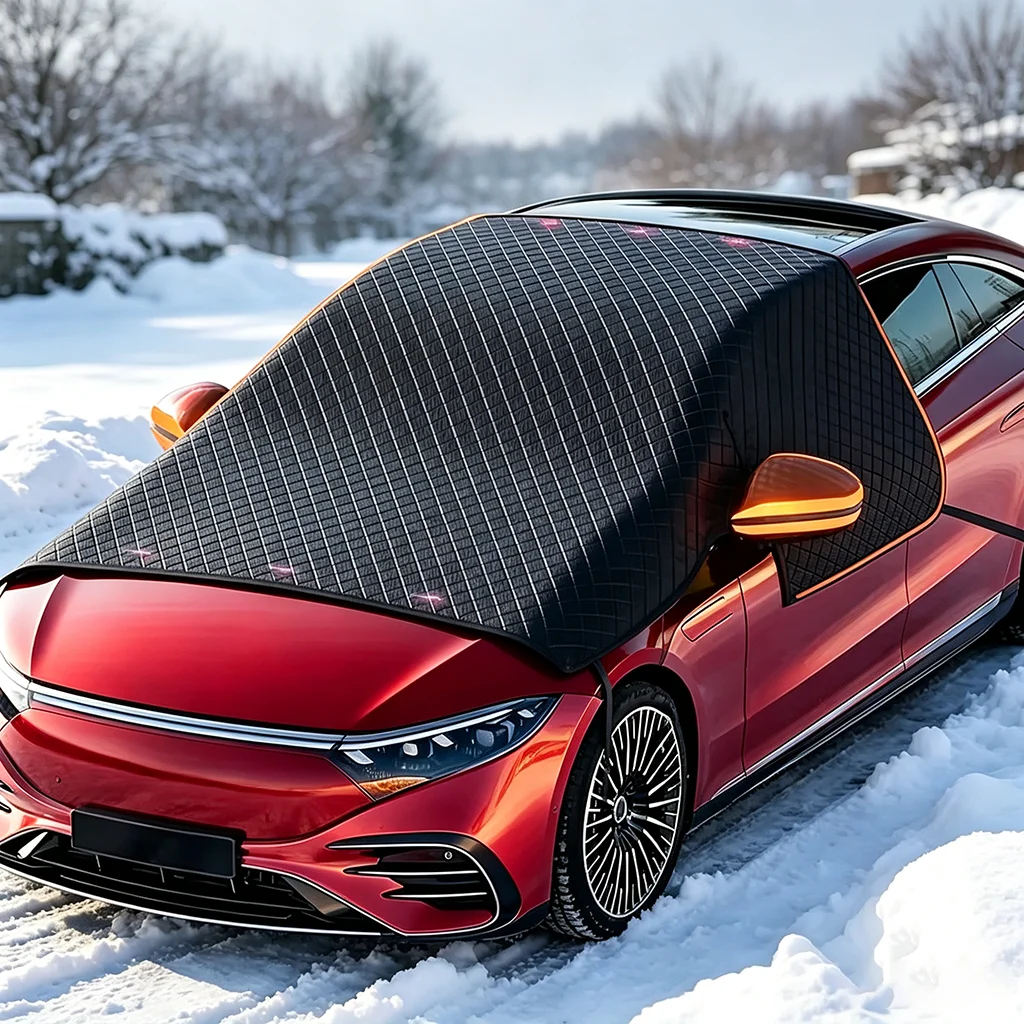 1-2PCS Car Windshield Snow Cover Thick Magnetic Frost Ice Shield Sunshade Windproof for Winter Auto SUV Sedan Truck Half