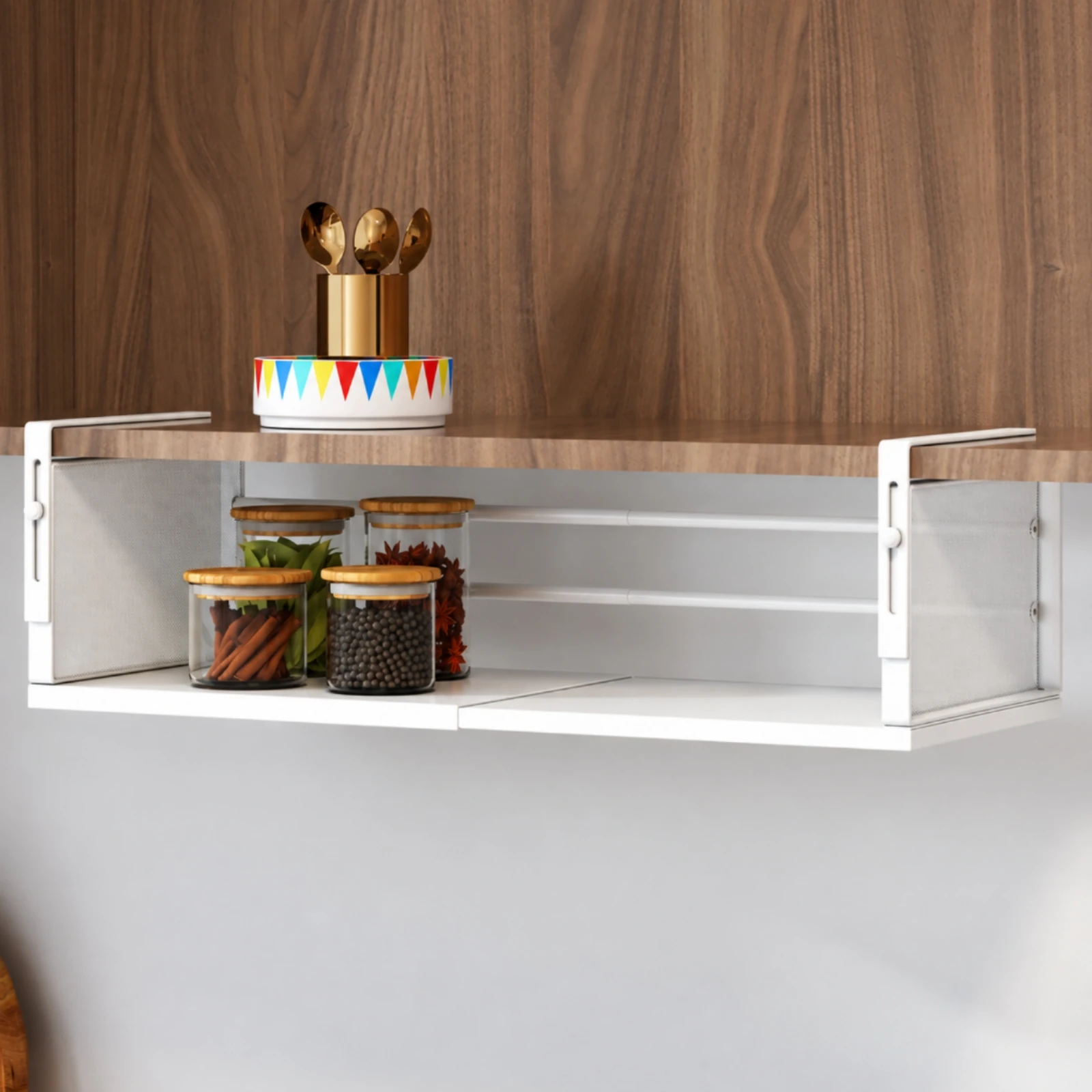 Hanging Organizer Expandable Under-Cabinet Storage Rack Undershelf Storage Basket Slim