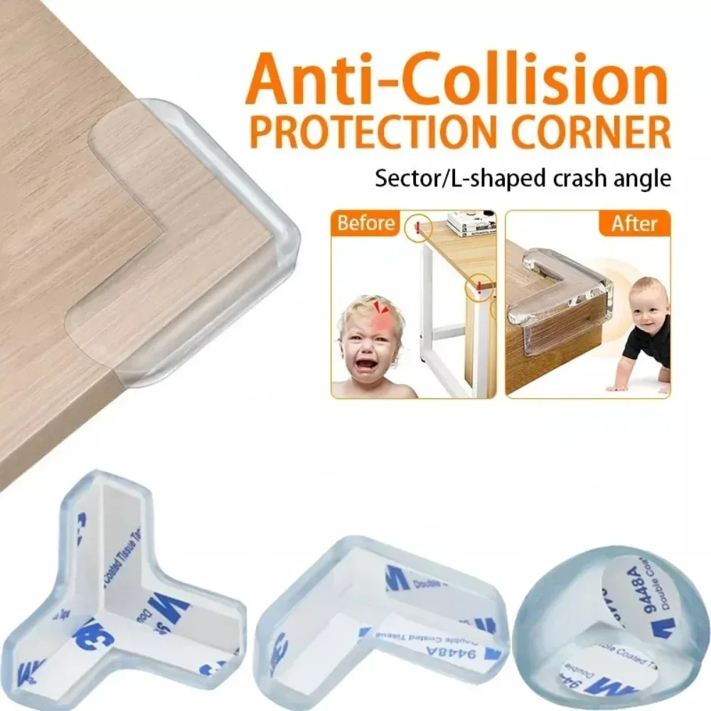 4Pcs Baby Safety Silicone Protector Table Corner Edge Protection Cover Transparent Anti Collision Soft Guard Home Tool