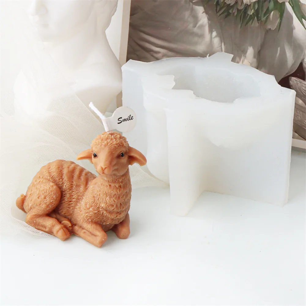 Lamb Alpaca Silicone Candle Mold for DIY Aromatherapy Candle Plaster Ornaments Soap Epoxy Resin Mould Handicrafts Making Tool