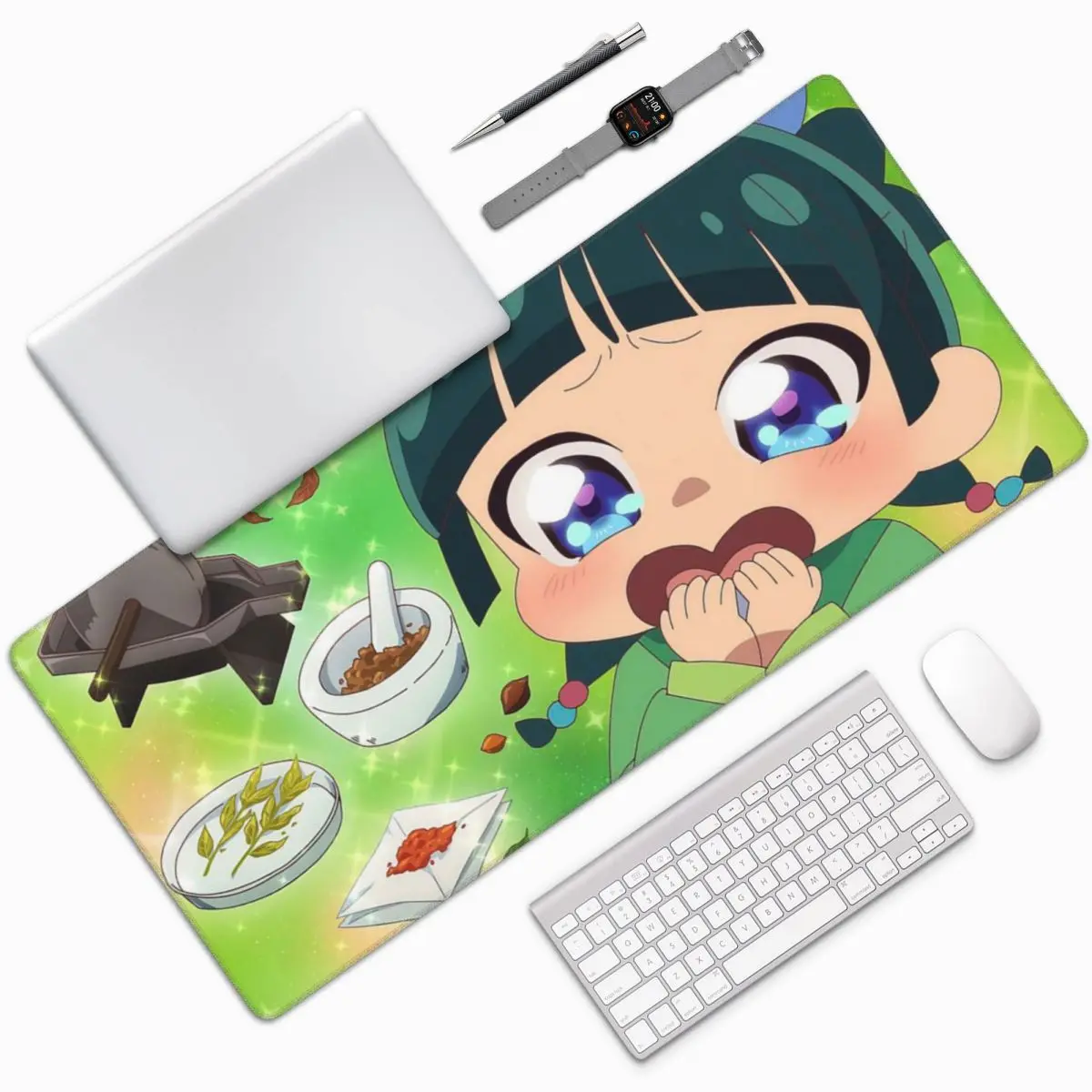 Anime The Apothecary Diaries Maomao Large Mouse Pad Computer Keyboard Mouse Mat Gaming PC Laptop Desk Mat Office Table Mats
