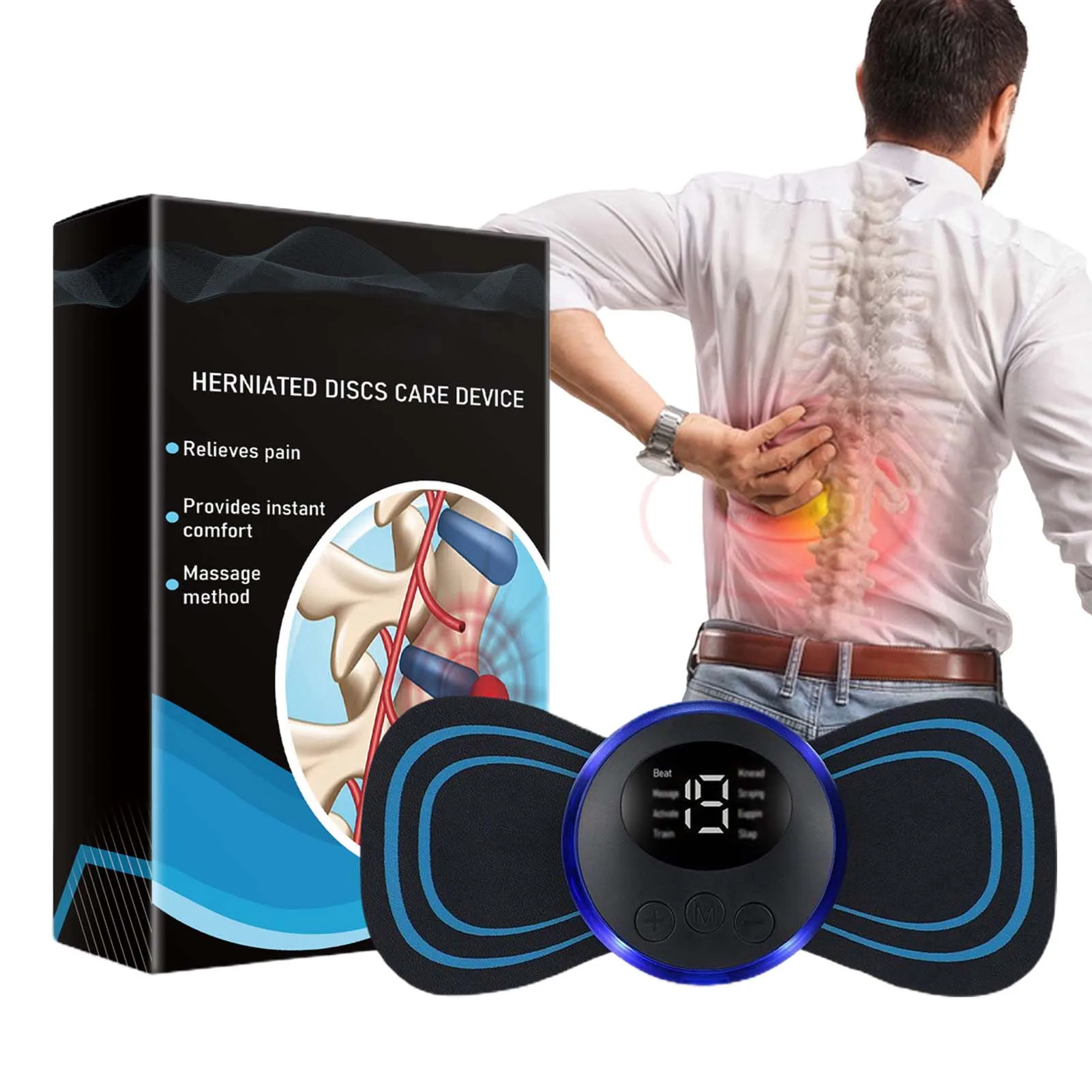 Waist Massager Lumbar Spine Care Instrument Multipurpose Lumbar Cervical Tendon Pain Relief Device Suitable for Men Women Elders