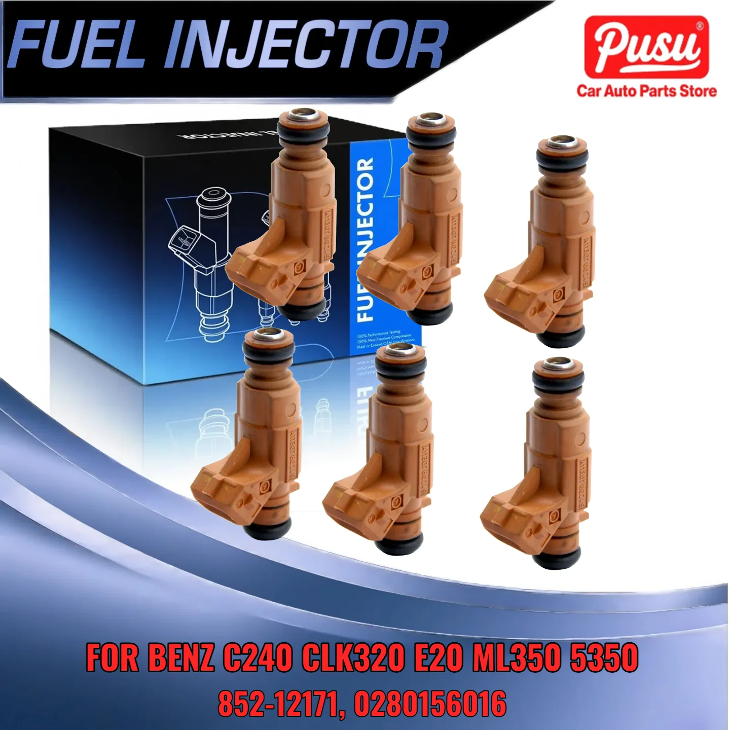

For Mercedes C240 CLK320 E320 ML350 S350 6PCS New Fuel Injectors 0280156016 85212171