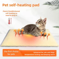 Self heating cat and dog bed blanket, pet warmth, lamb wool cat pad, detachable three-layer moisture-proof, machine washable