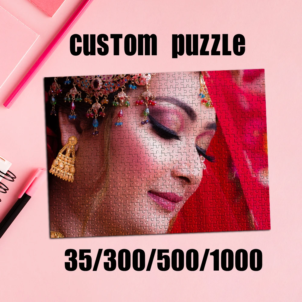 35/300/500pcs  girl Customized Photo Personalised Decompression Puzzles Customizable Poster For Baby Toy Gifts for Comm
