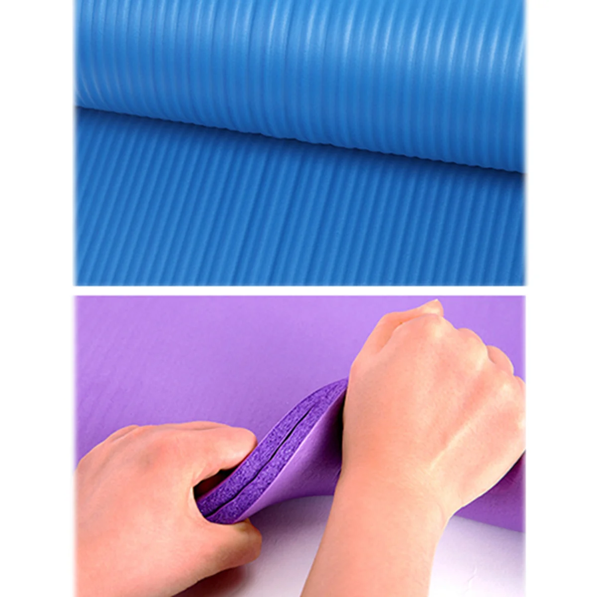 Antislip yogamat Extra dikke hoge dichtheid vochtbestendige oefenmat voor vrouwen Gebruik blauw