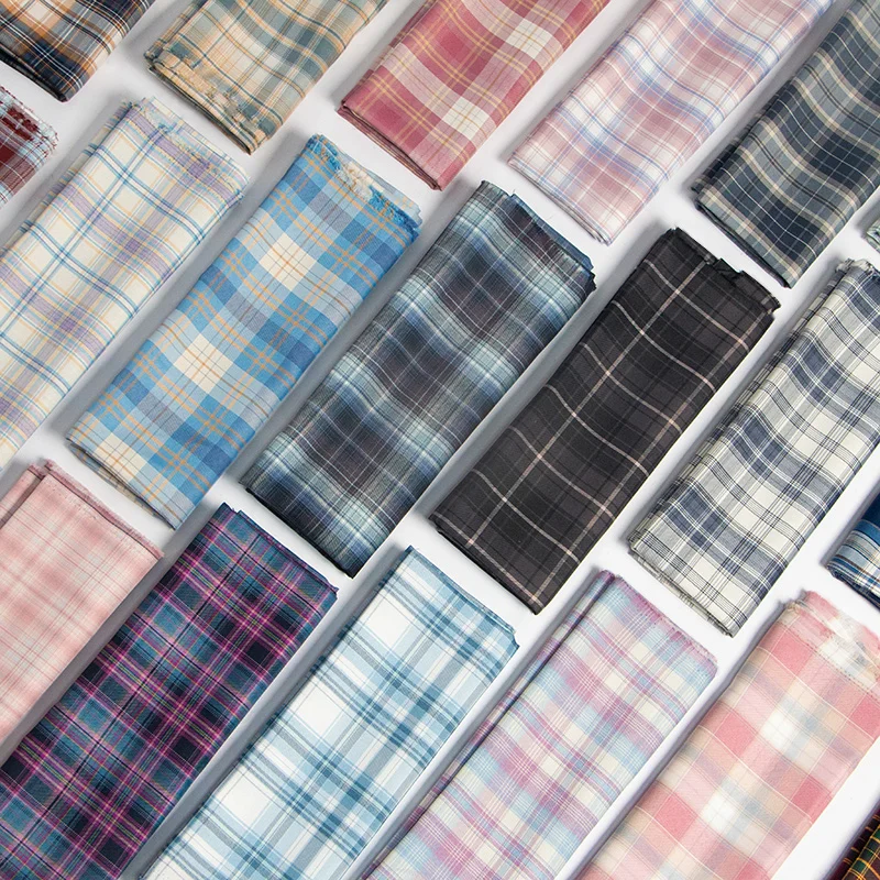 Plaid Fabric By The Meter for Japanese Jk Uniform Skirts Clothing Hair Band Clothes Pillowcases DIY Sewing Textile Anti Wrinkle