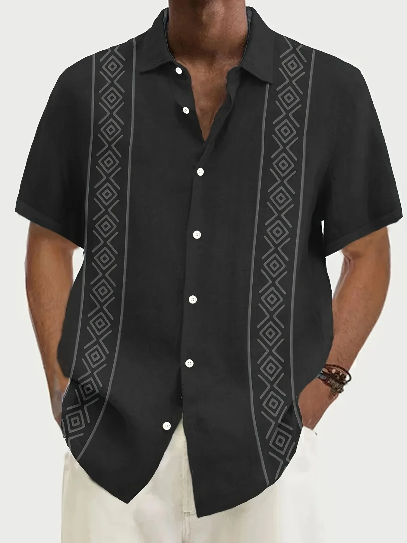 

Casual Shirt For Men Fashion Classic Street Button Short Sleeve Summer Vacation Shirts Breathable Tops Men Hawaiian Shirts