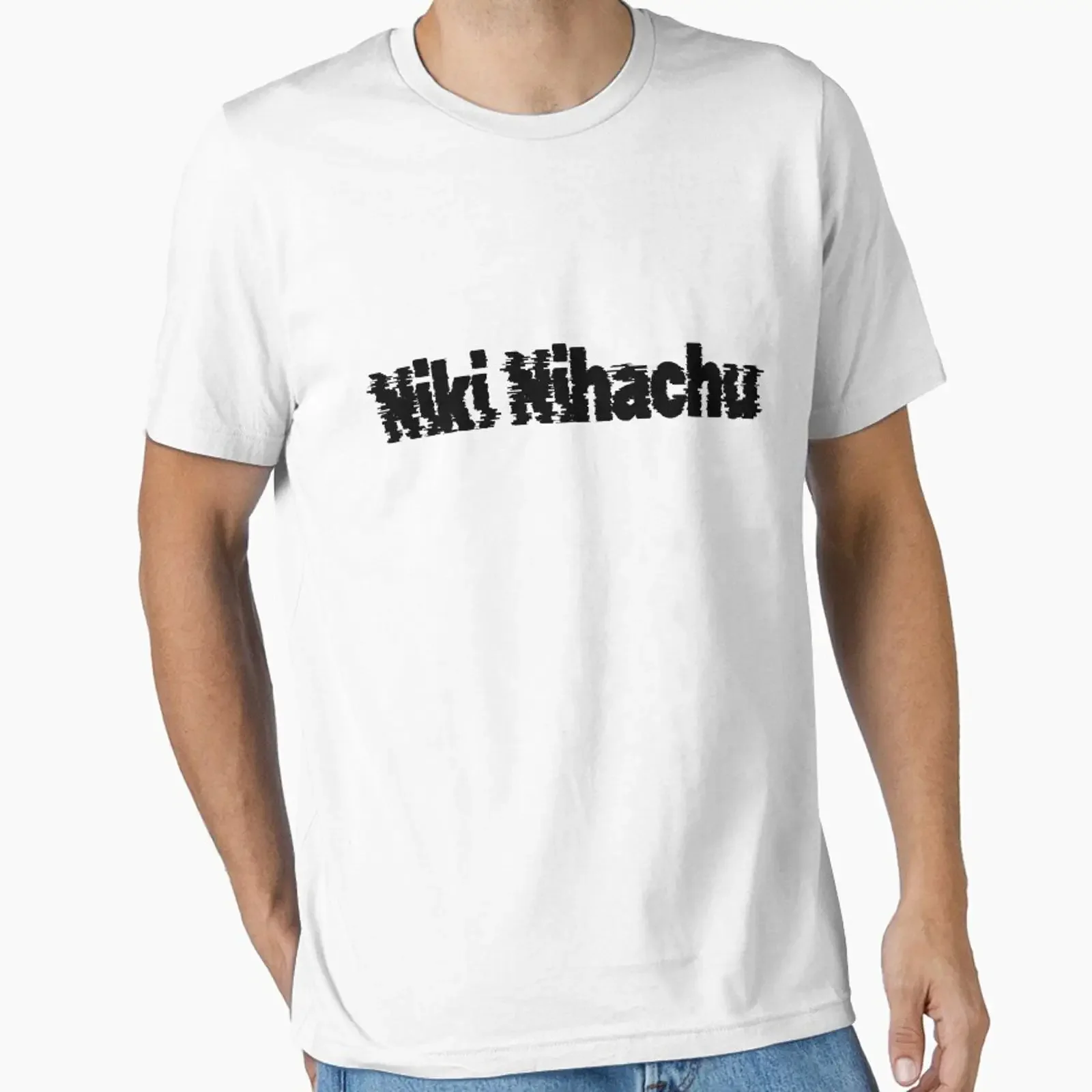 Niki Nihachu Merch Glitch Logo Essential T-Shirt im Vintage-Stil, gewaschen, dehnbar, atmungsaktiv, Designer-Kleidung, Oberteil für den Alltag
