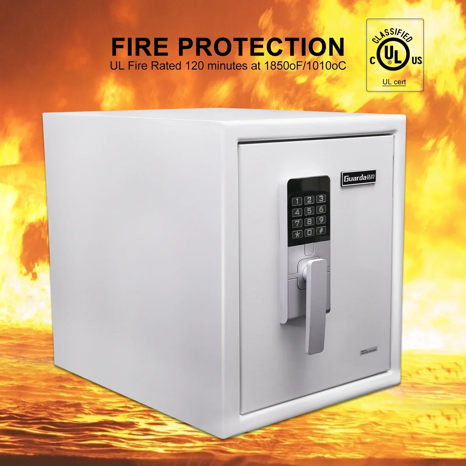 Safe Deposit Box Locker 2hr Fire Rated Safe Fireproof Vault 49.5 KG Fireproof Money Safe With Password Lock For Home - 3091SK