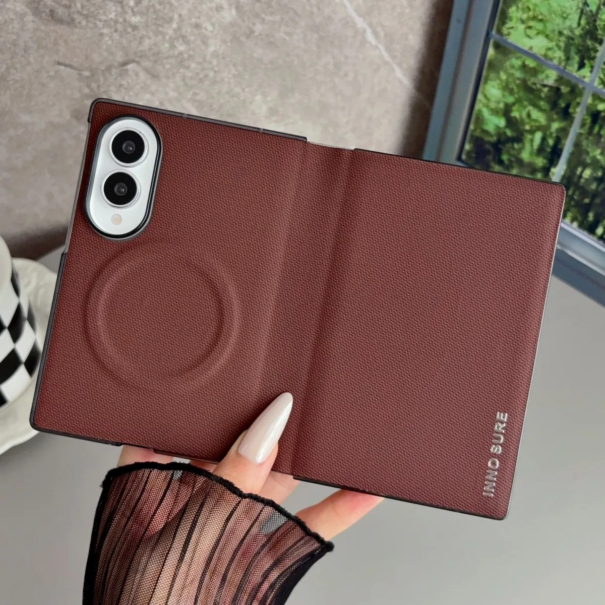 Luxuriöse Matte Flip-Lederhülle mit Magnetverschluss für Samsung Galaxy Z Fold 8 Ultra 7 6 5 ZFold8 für Magsafe Vollschutz-Cover