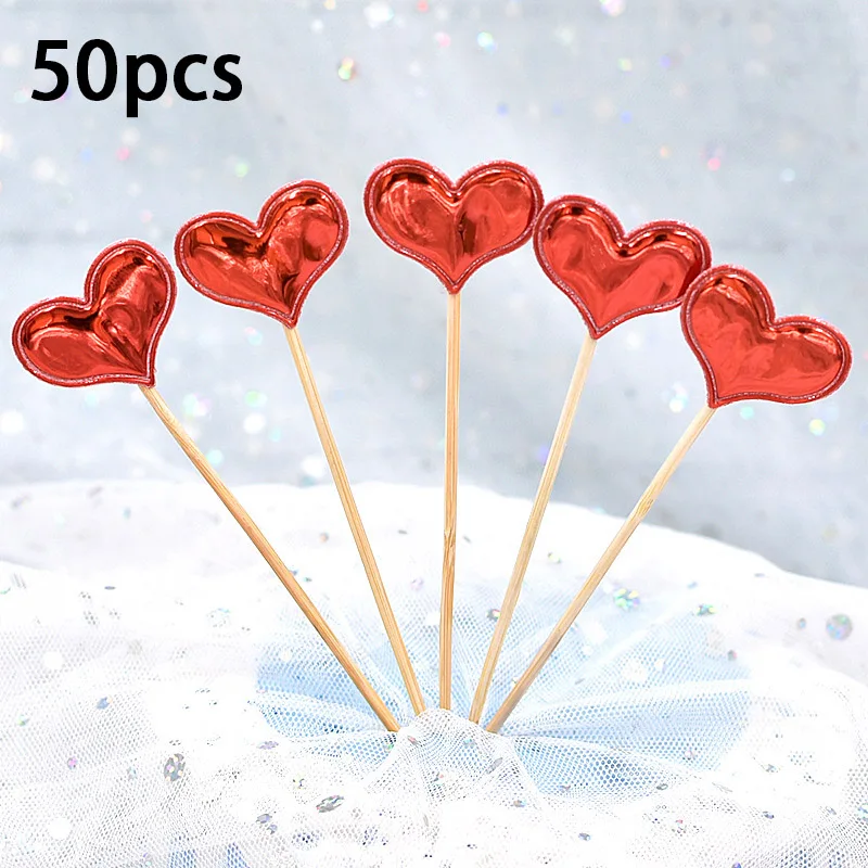 50 Stück Einweg-Bambusstäbchen für Geburtstagskuchen, Dekoration, Party, Hochzeit, Dekorationen, Tisch, Gemüse und Obststäbchen – Detail 17