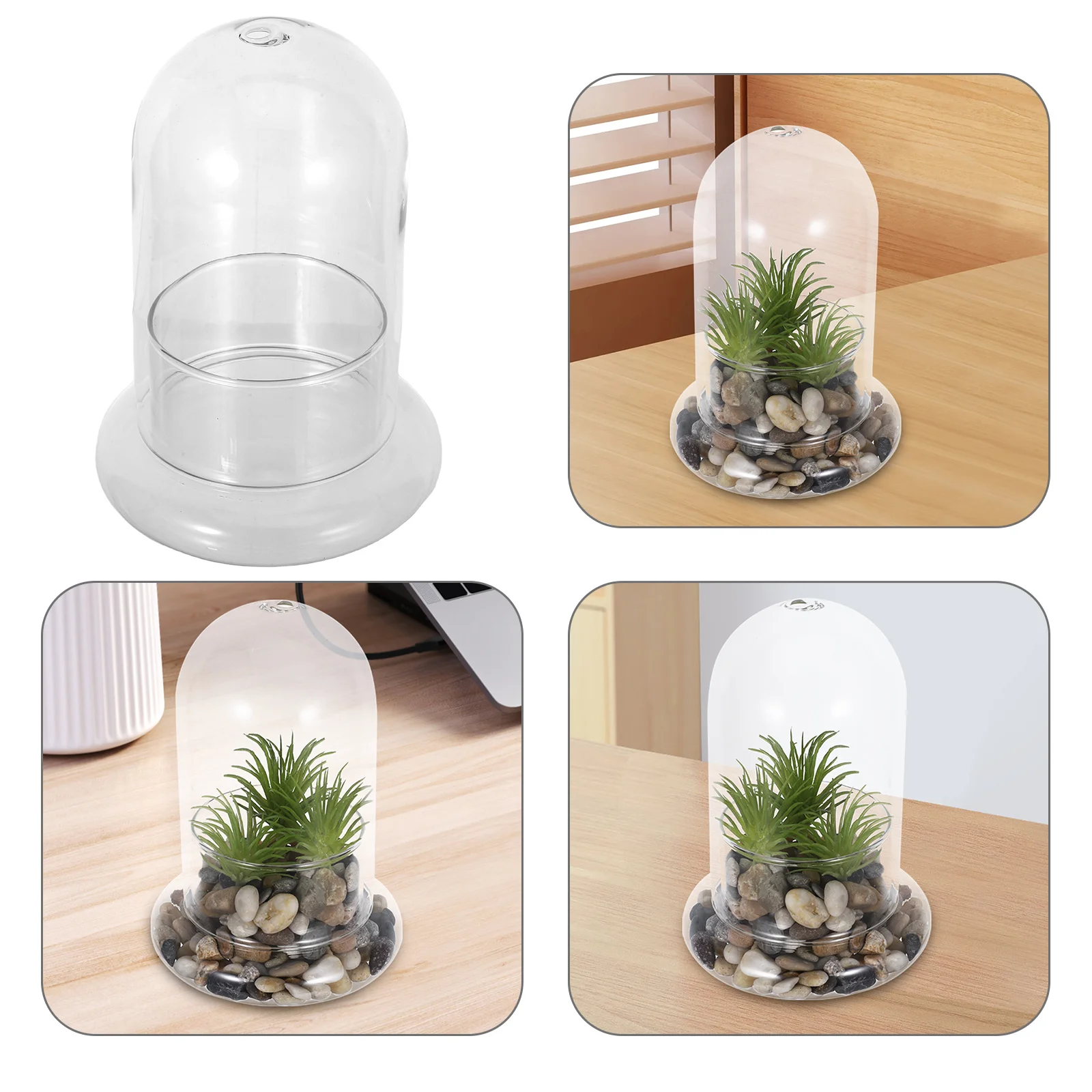 

2Pcs High Borosilicate Glass Ecological Bottle Moss Micro Landscape Holder Bedroom Living Room Study Ornament Gift