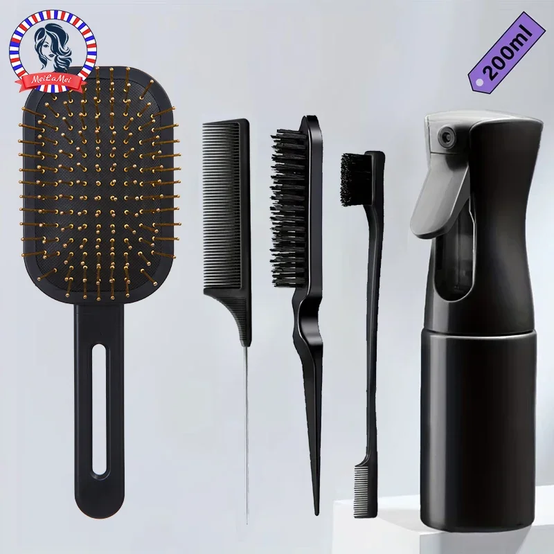 5pc Airbag Kamm Haar Kamm Set Kopfhaut Massage Styling Pinsel & Entwirren Kamm Spray Flasche Spitzen Schwanz kamm Haar Styling Werkzeug