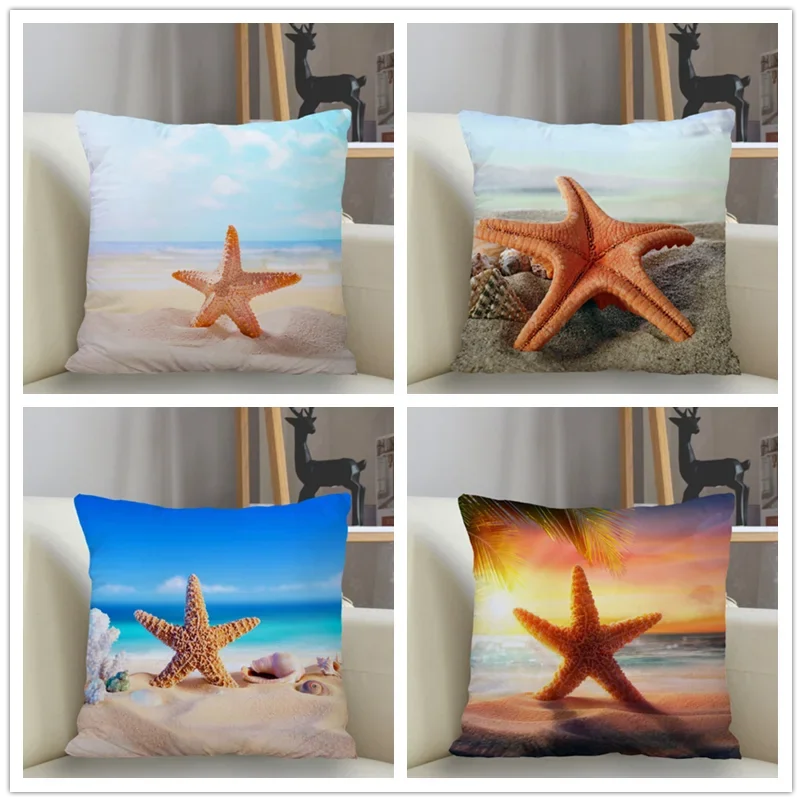 Musife Starfish Pillowcase Custom Square Pillow Cover Case Zipper Pillowcase 35*35,40*40,45*45cm Drop Shipping