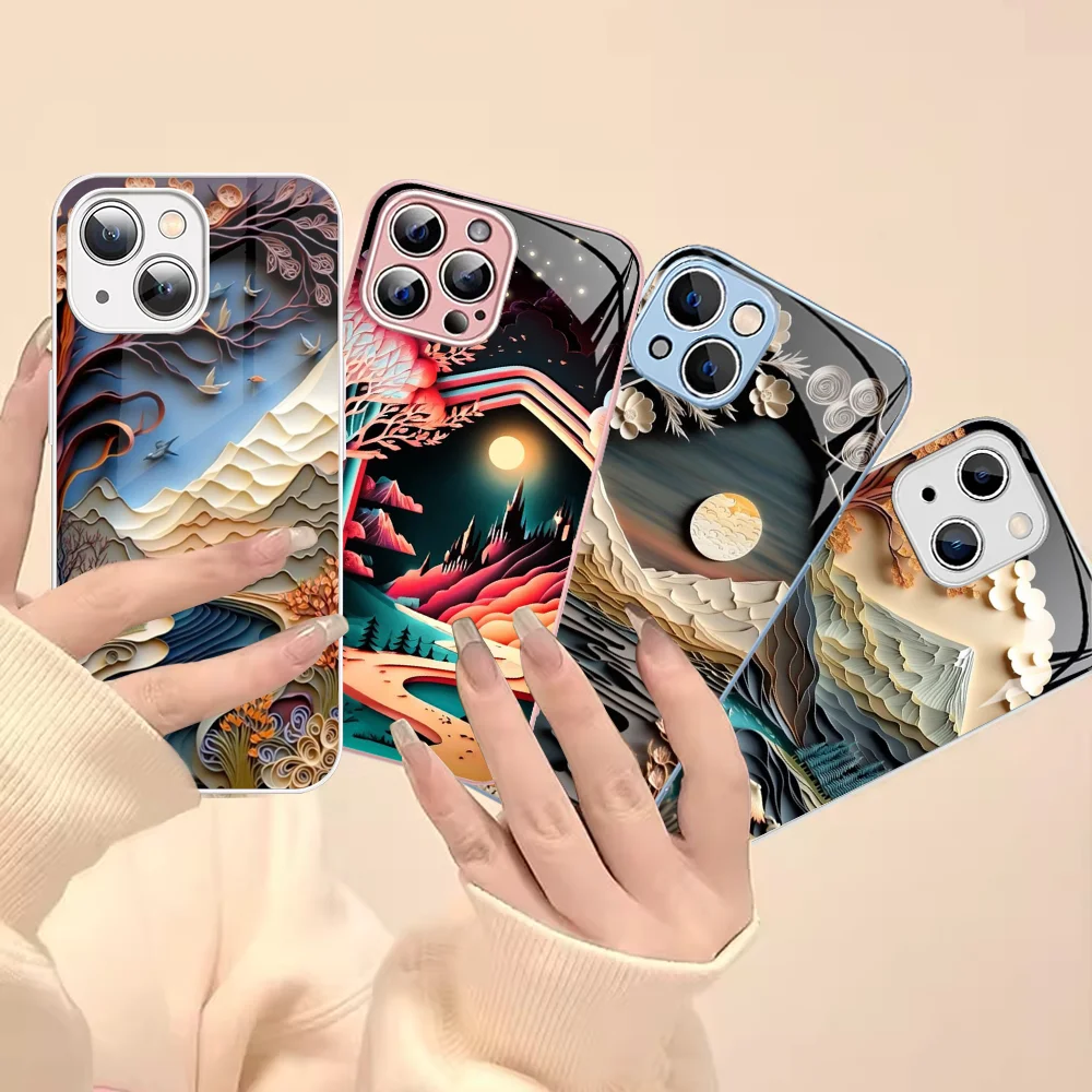 

Чехол для iPhone 15 13 12 Mini 11 Pro XS Max X XR 14 Plus из закаленного стекла