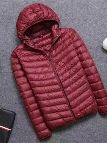 

Мужская зимняя легкая пуховая хлопковая куртка с капюшоном, облегающее пальто, теплая верхняя одежда, молодежная модная воротник-стойка, длинная длина