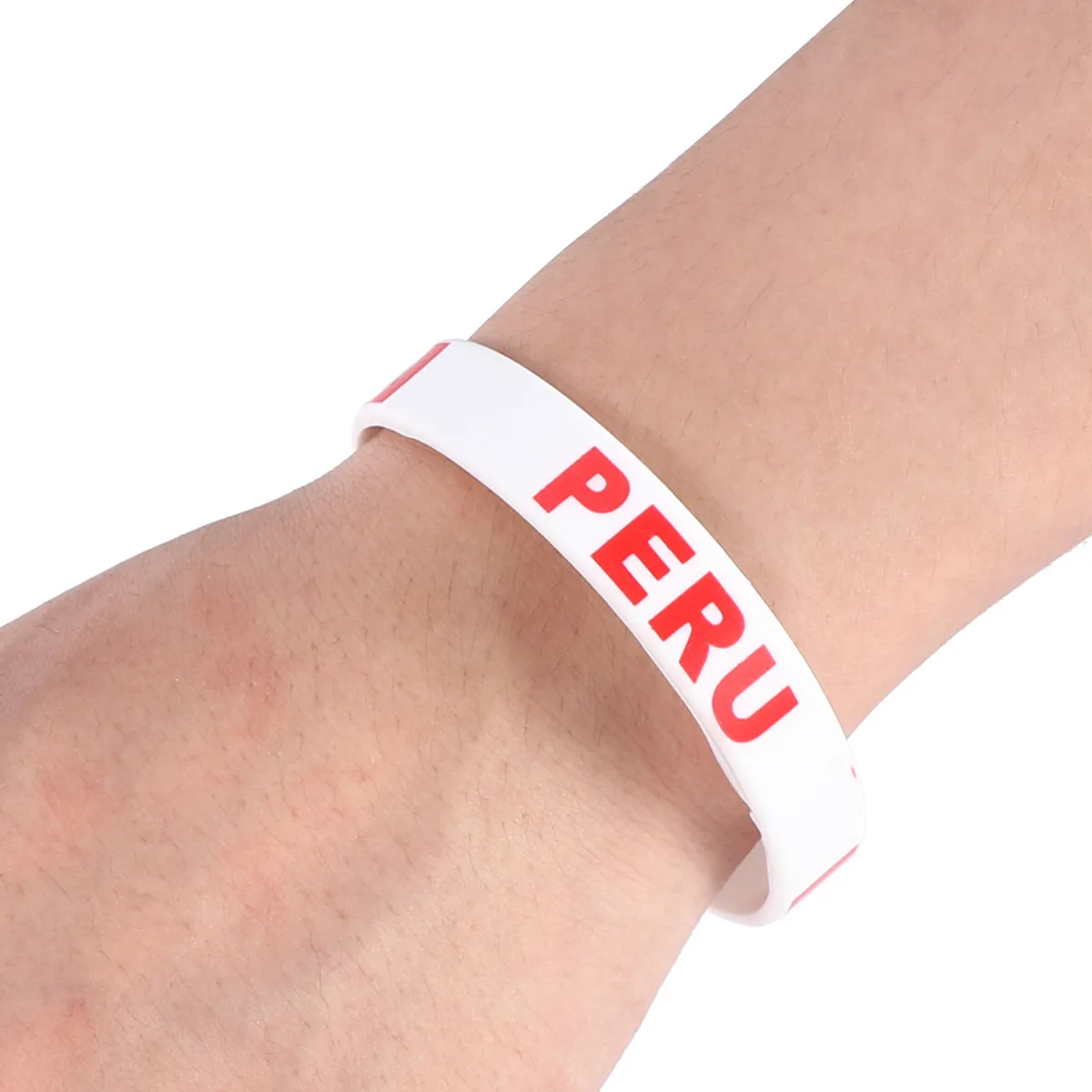 

6Pcs Country Silicone Wristband Soft Comfortable Sports Accessory Football Match Soccer Fan Cheering Bracelet Peru Flag Bands