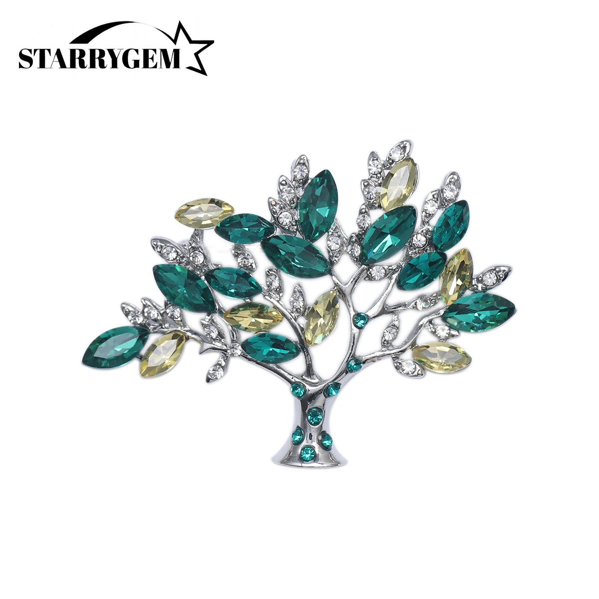 

Rhinestone Money Tree Brooches for Women Unisex Glass Plant Pins Office Party Friend Gifts Jewelry Accessories