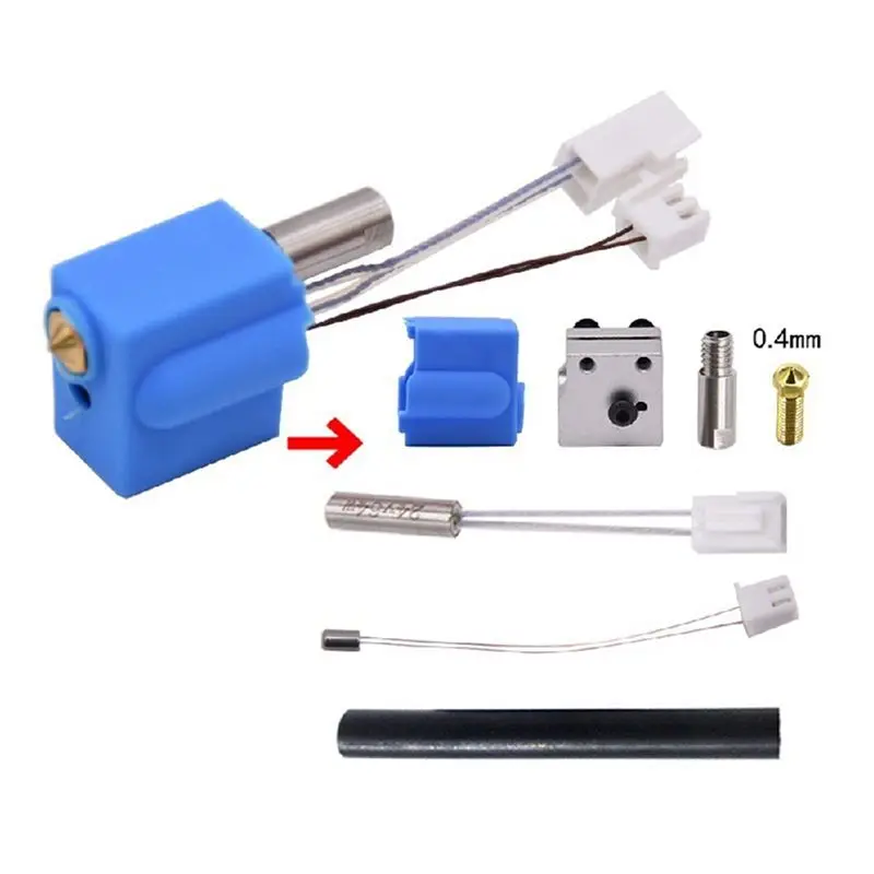 

(B63C) 3D Printer Parts for Artillery Sidewinder X1 & Genius 0.4mm Nozzle NTC100K Thermistor Heat Tube Heated Block