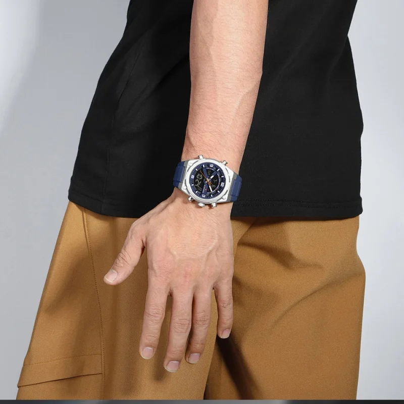 NAVIFORCE New Style Sports Waterproof Shockproof Watch with Luminous Calendar Display Silicone Strap Wristwatch Man Watch NF9265