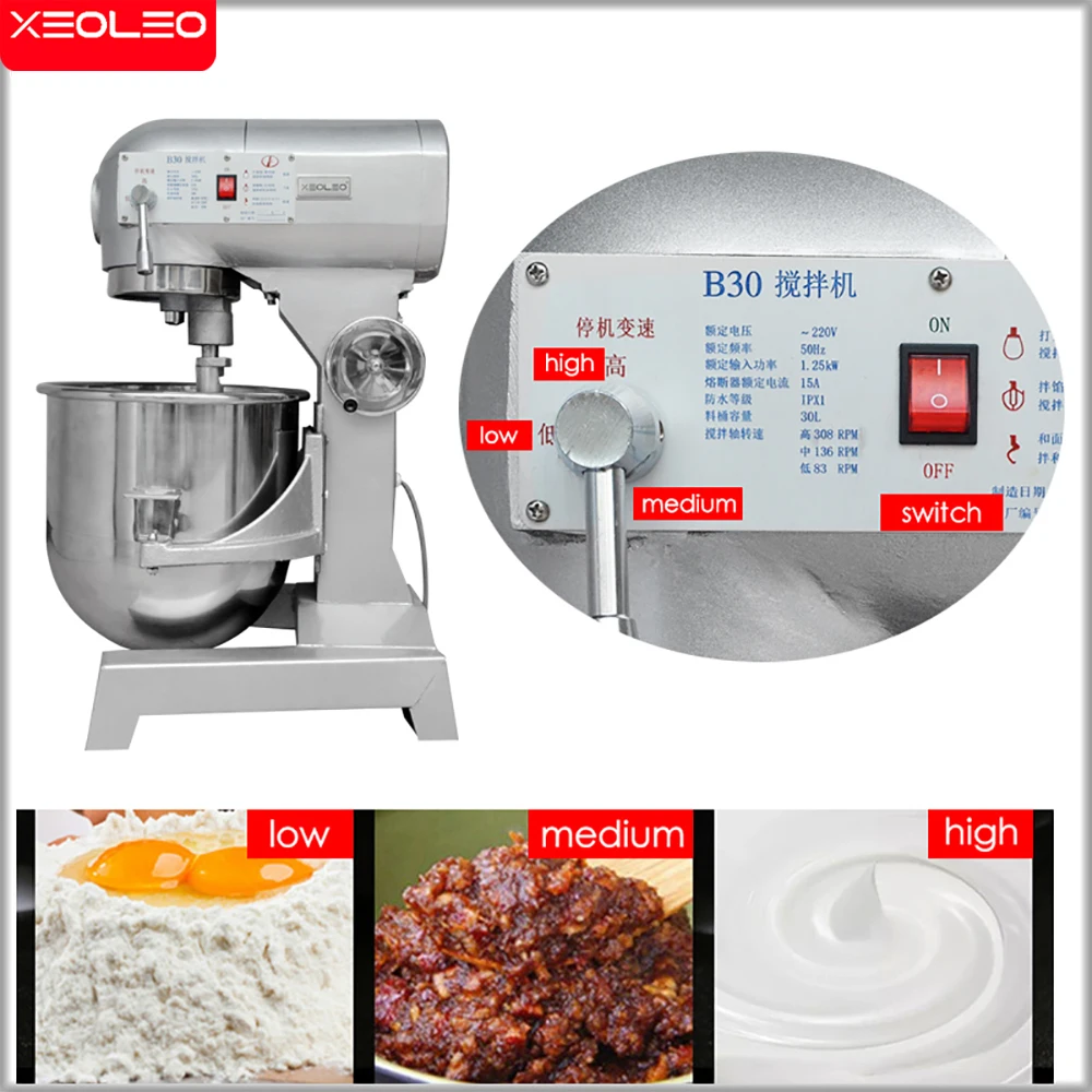 XEOLEO Planetary Mixer Electric Bread Dough Eggs Blender Kneading Machine Dough Maker Kitchen Stand Commercial Food Processor