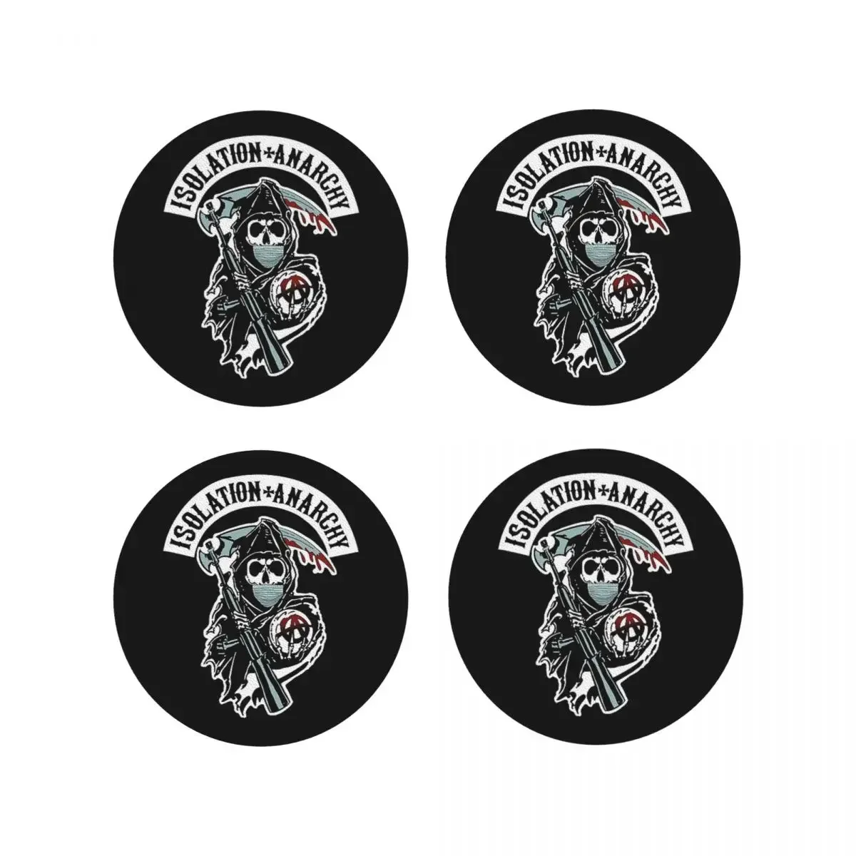 

Подставки SOA Sons Of Anarchy, кухонные салфетки, нескользящие изоляционные коврики для чашек, кофейные коврики для декора, домашняя посуда, подушечки, набор из 4 шт.