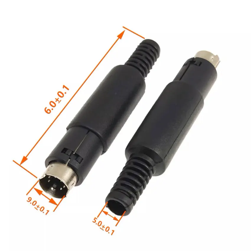 5PCS Mini DIN Plug 3/4/5/6/7/8 PIN Chassis Cable Mount Male Female Socket 3-8Pin Welding Wire S Terminal Mini PS2 Male Connector