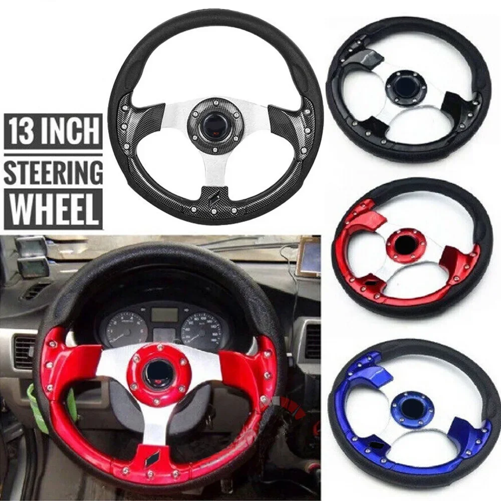 Universal 6 Bolt Car Steering Wheel 13 Inch 320mm Modification Racing Drifting Sport Game Steering Wheel With Horn Auto Parts