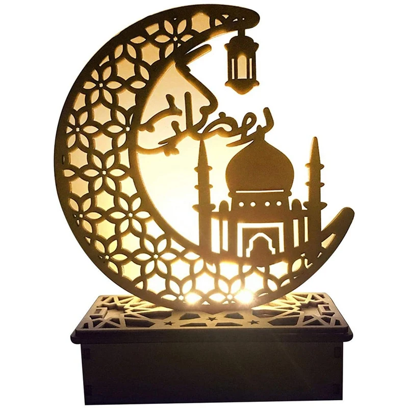 Nuevas luces de luna y estrella, decoraciones de Ramadán, luz nocturna LED de Ramadán Eid, lámpara de mesa decorativa, luces nocturnas de estrella y luna