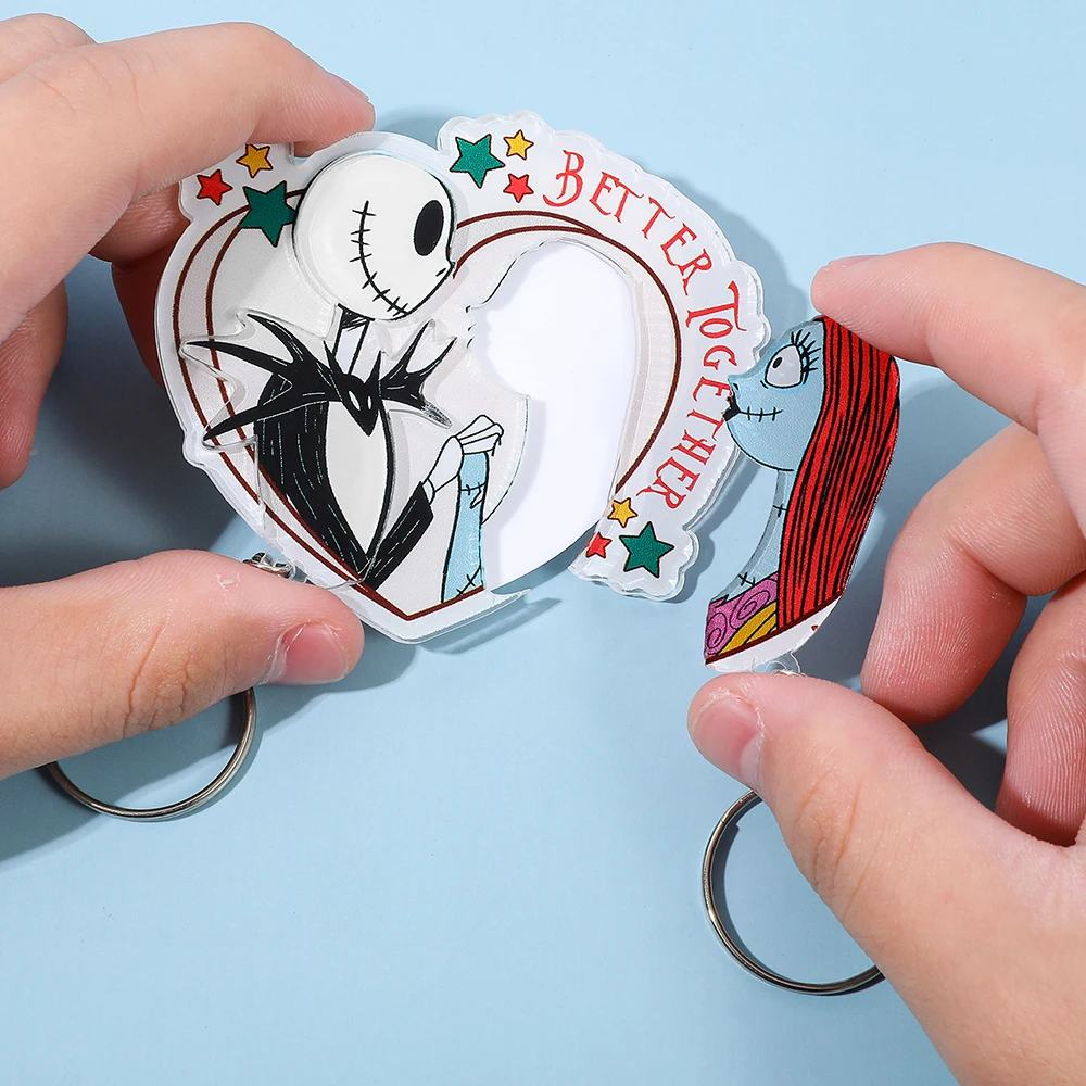 الكابوس قبل عيد الميلاد المفاتيح سالي جاك Skellington هالوين جدار Keyrings حامل مفتاح السيارة لهدايا مجوهرات الزوجين